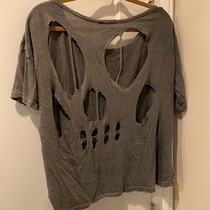 Brandy Melville Skull Cut Out Shirt
